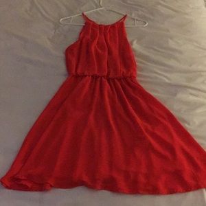 Halter Orange Cocktail Dress
